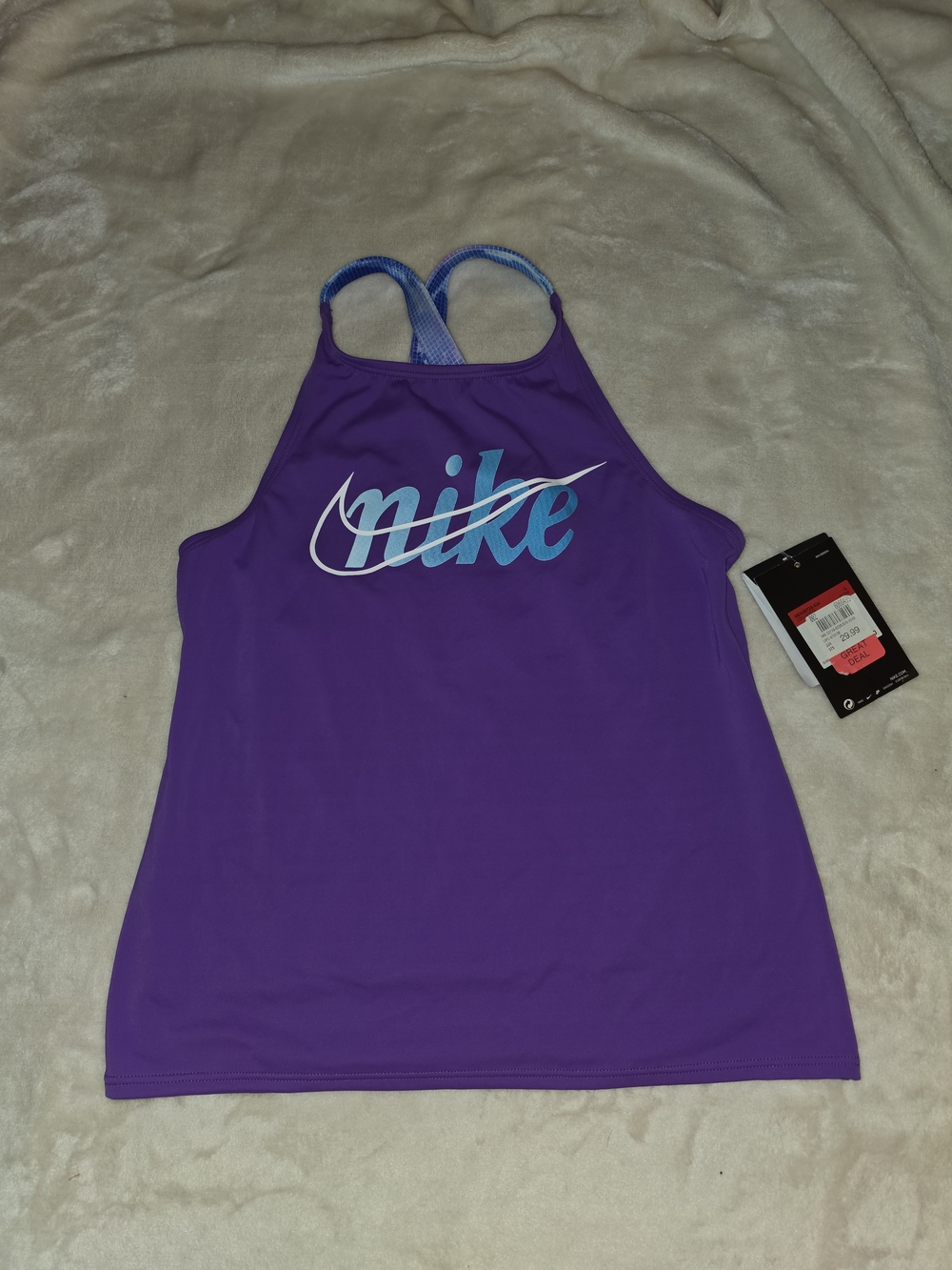 Nike Girls’s Purple Logo Swim Tank